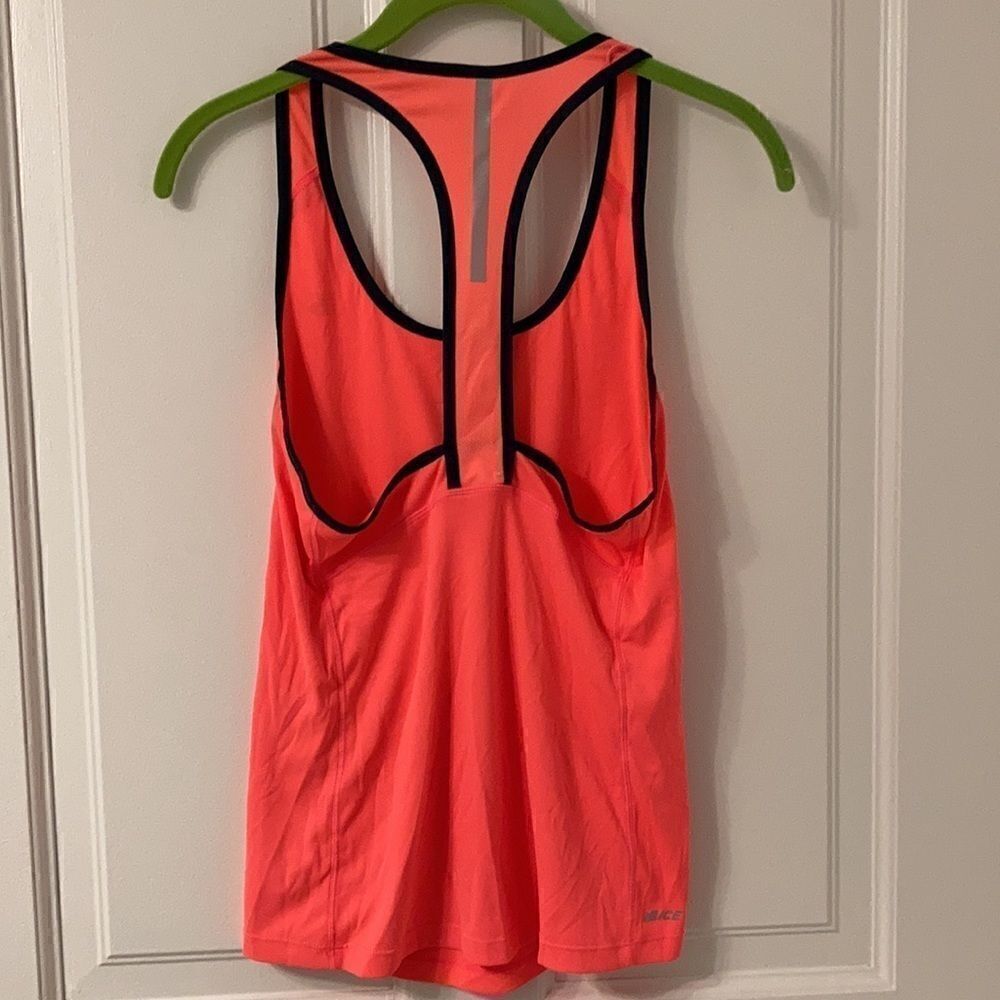 New Balance Neon Pink Running Racer Back Tank with Reflective Strip. SZ Small. - Picture 3 of 4